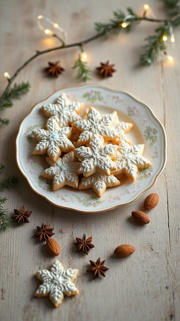 delicate holiday vanilla almond cookies