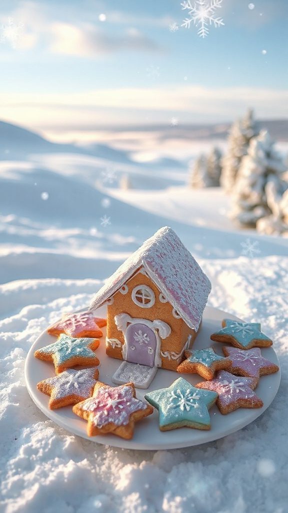 delicate snowy landscape cookies delicate snowy landscape cookies