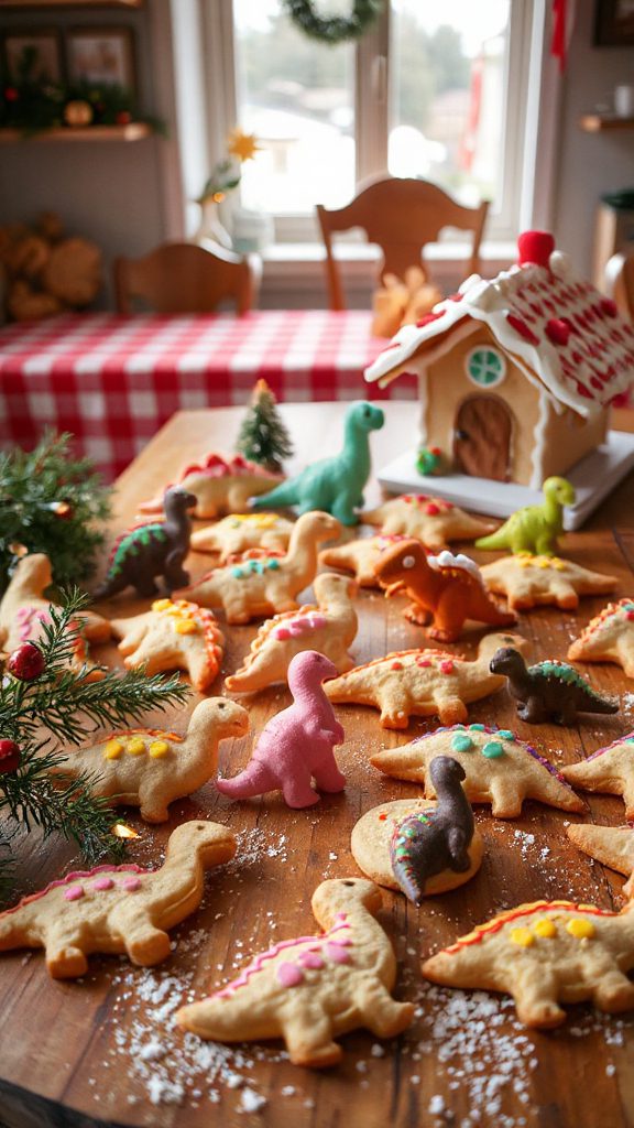 dinosaur themed shortbread cookies
