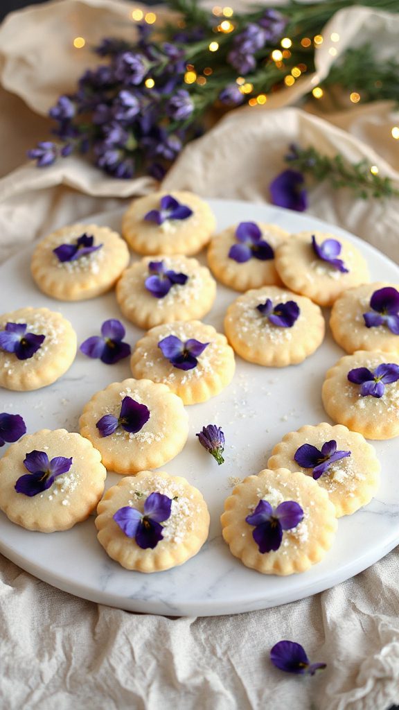 edible flower shortbread cookies