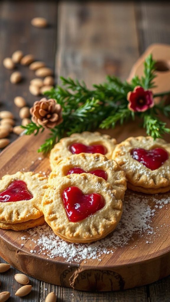 einkorn cookies with raspberry jam