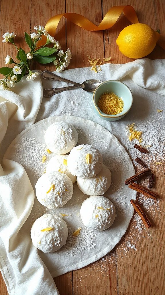 elderflower lemon snowball cookies