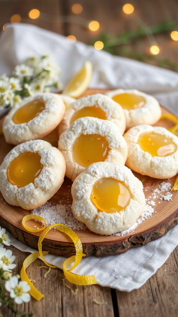 elderflower lemon thumbprint cookies