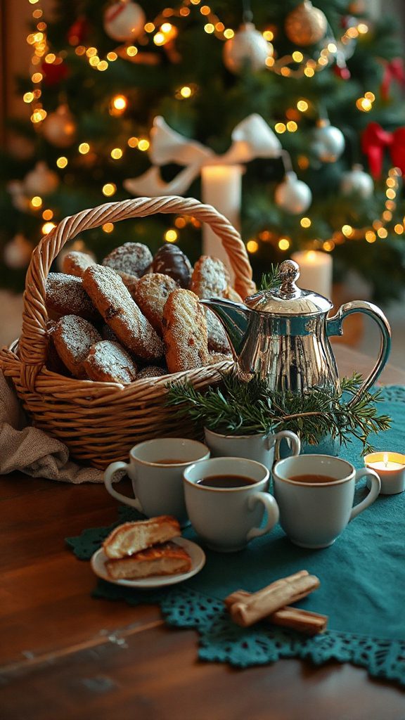 elegant coffee and biscotti