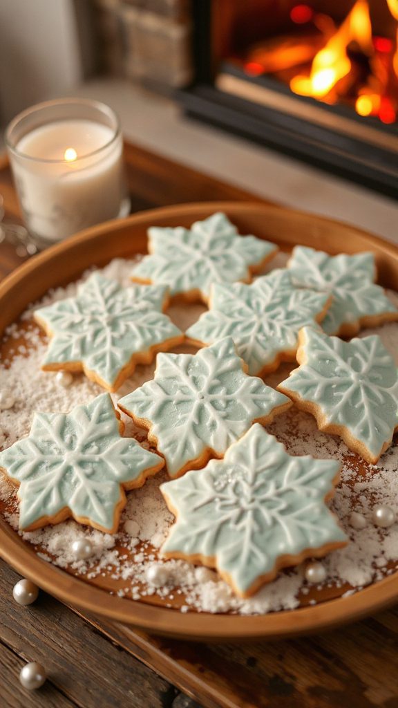 elegant holiday snowflake cookies