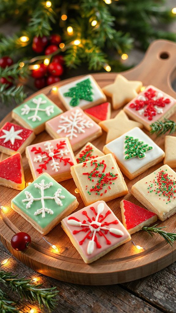 festive almond flavored cookie squares