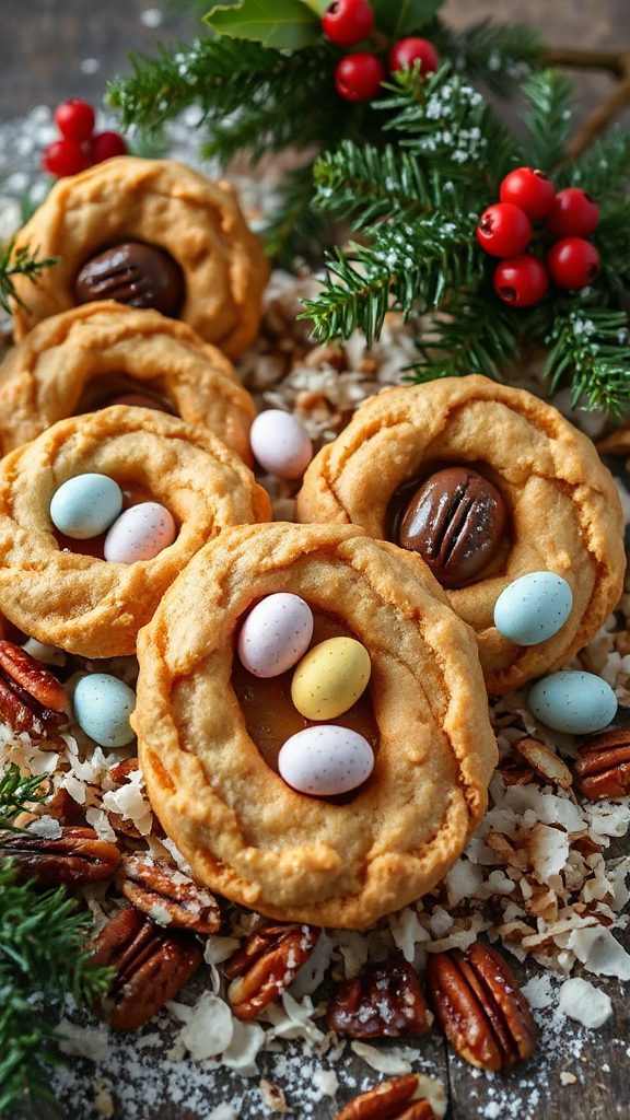 festive bird nest cookies