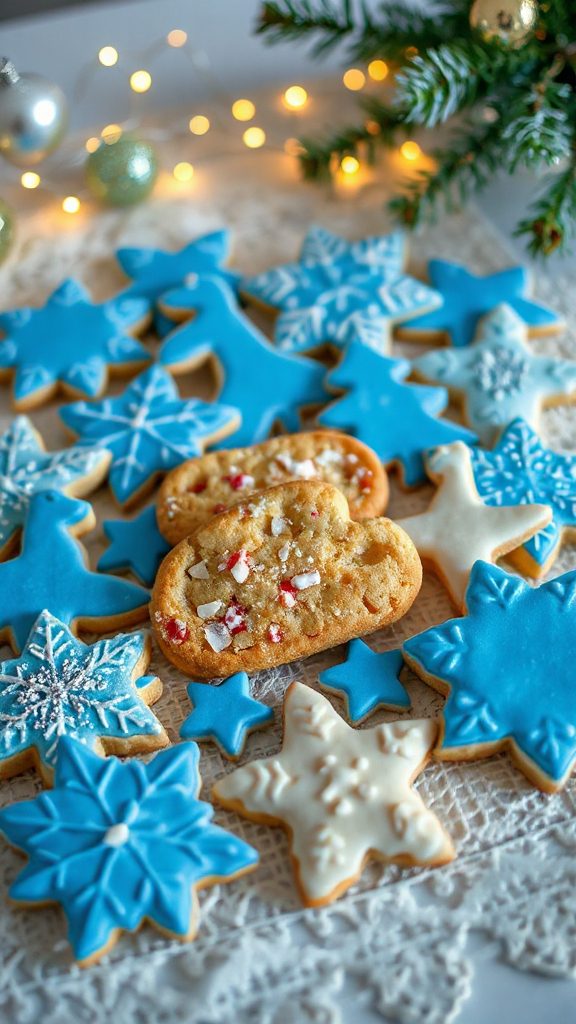 festive blue candy cane biscotti
