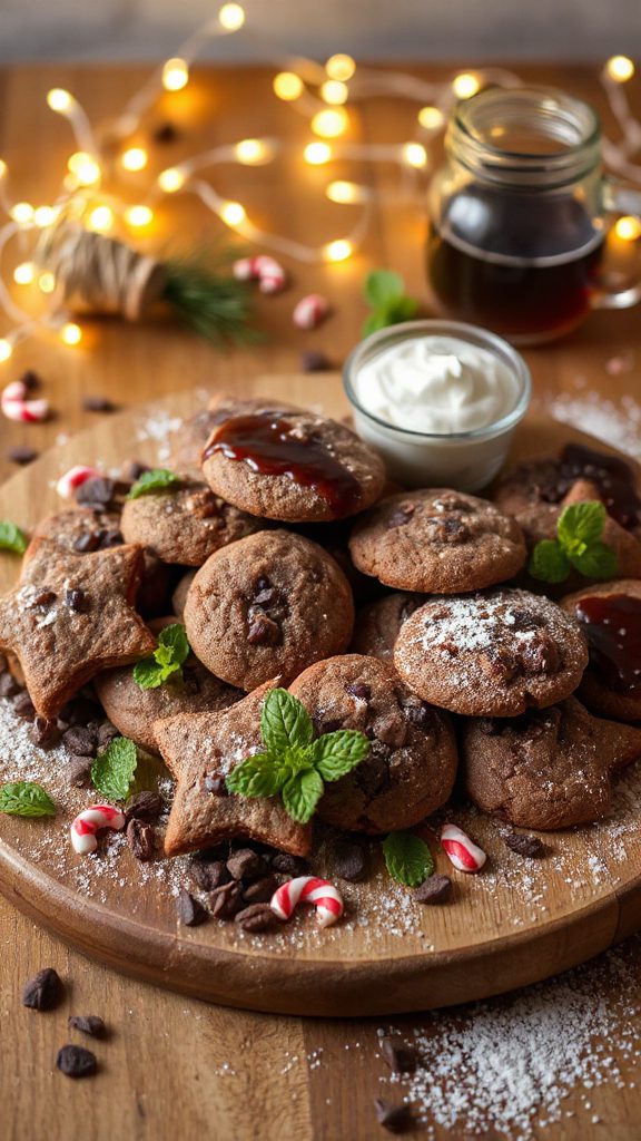 festive cacao peppermint cookies