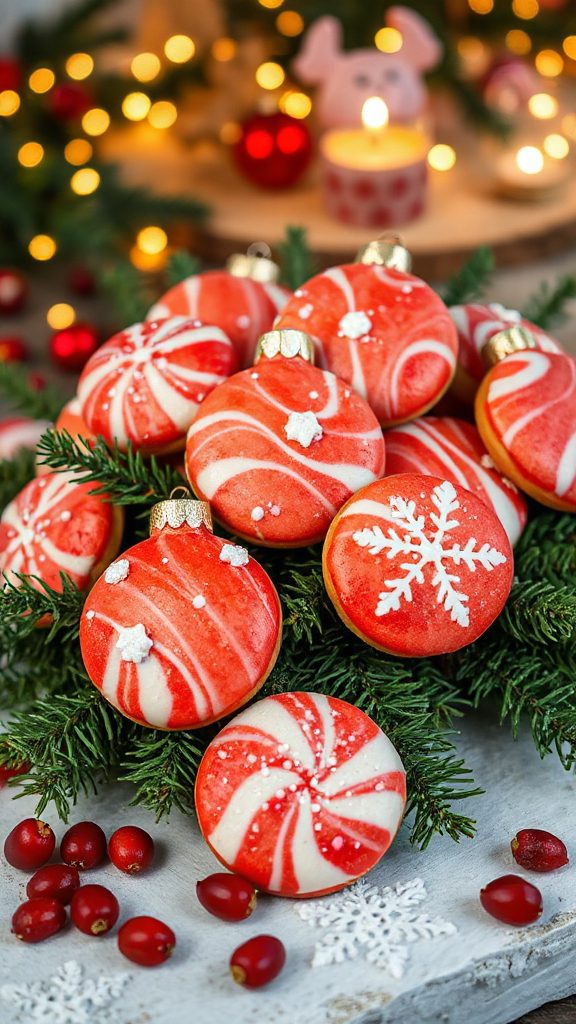 festive candy cane cookies