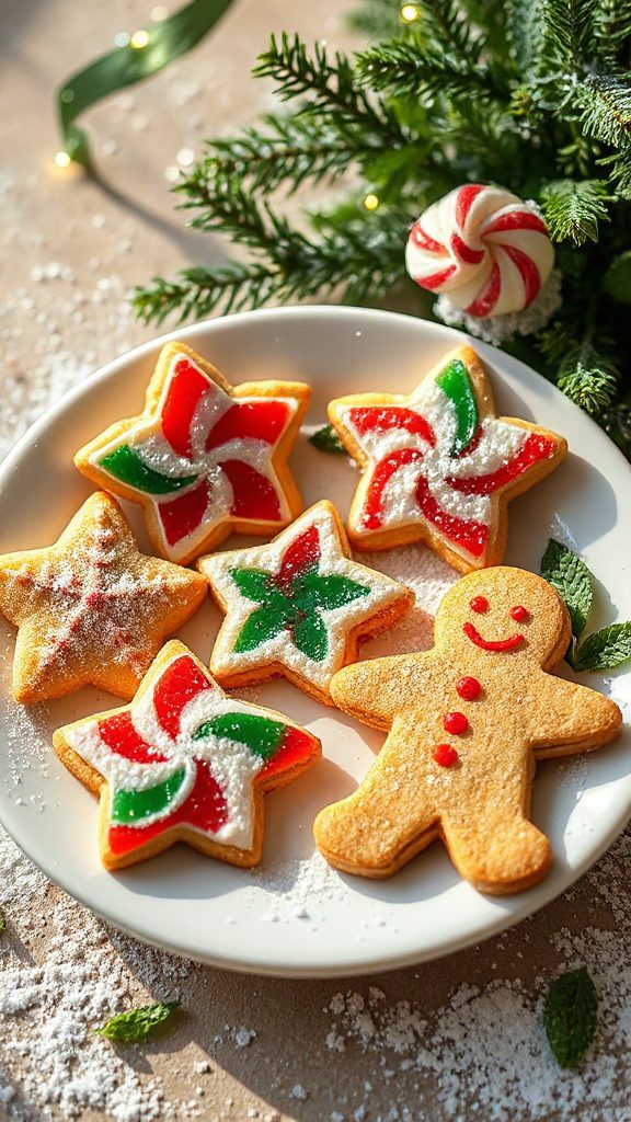 festive candy cane cookies