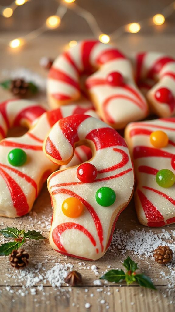 festive candy cane cookies
