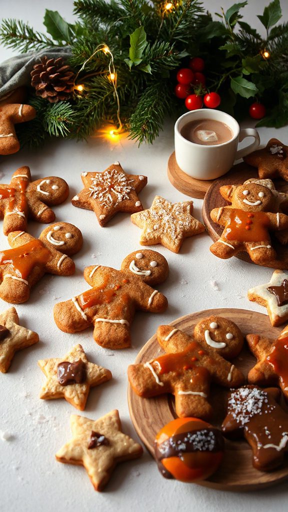 festive caramel gingerbread cookies