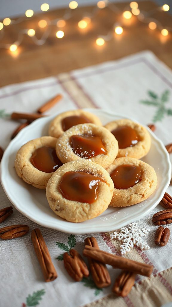 festive caramel pecan cookies