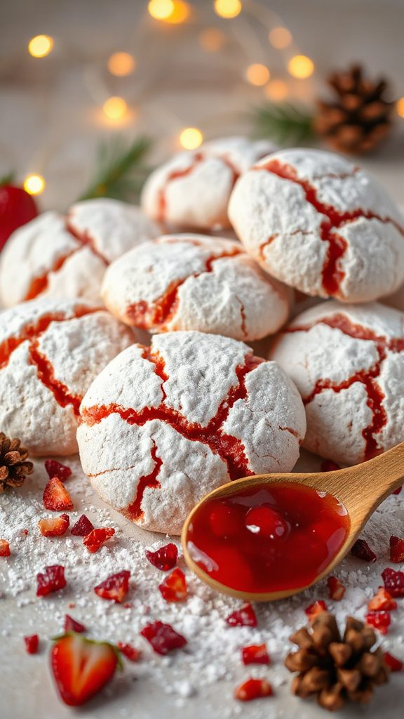 festive cherry strawberry cookies