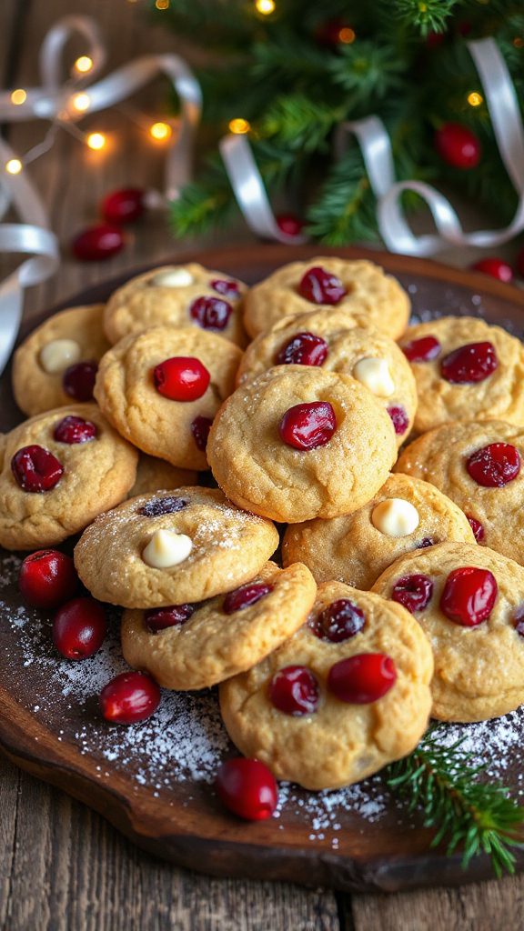 festive chewy cranberry cookies