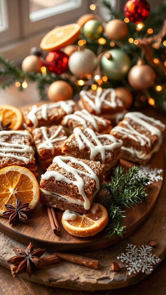 festive chewy gingerbread bars