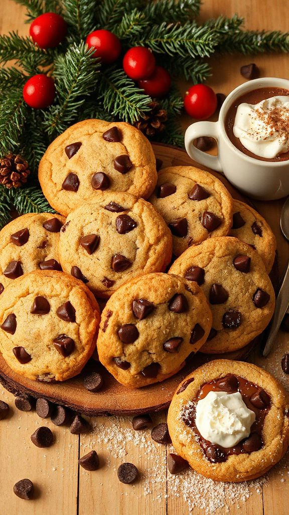 festive chocolate chip cookies
