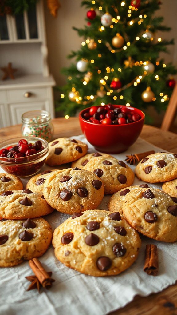 festive chocolate chip cookies