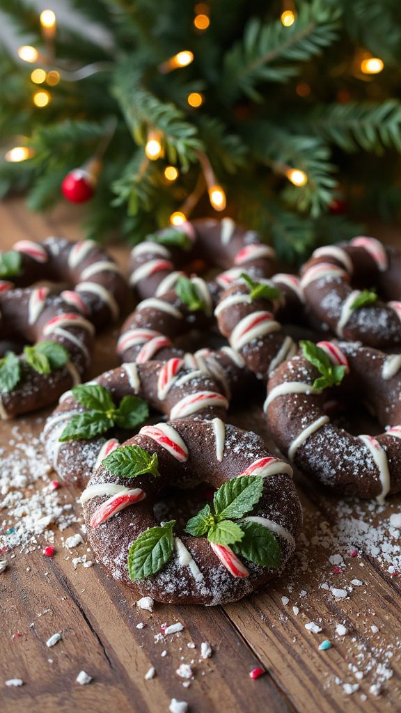 festive chocolate mint cookies