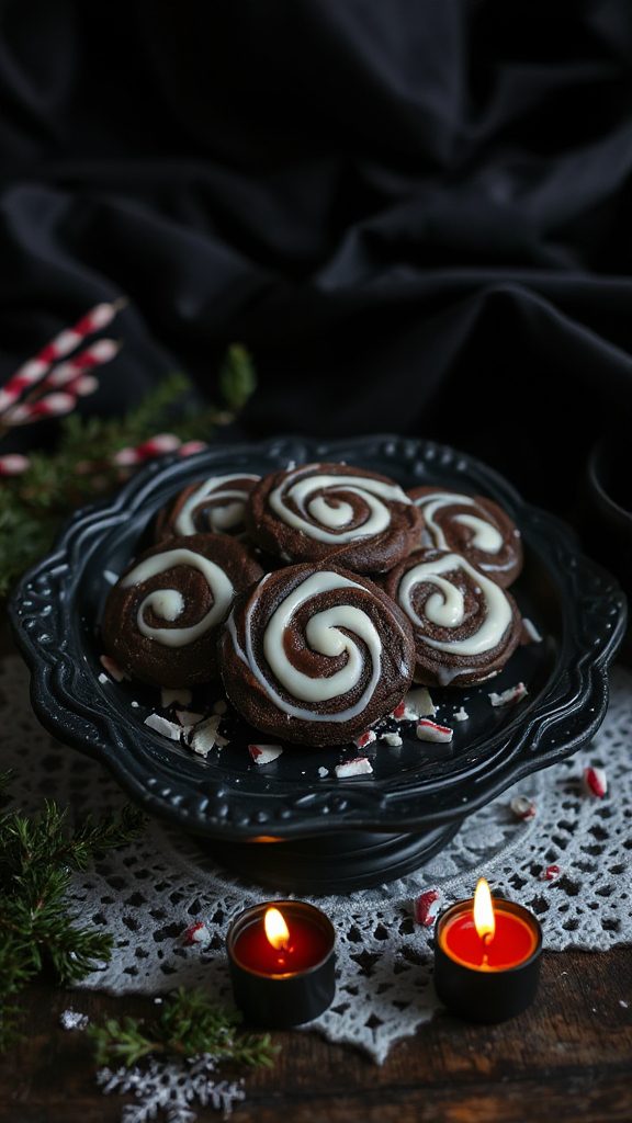 festive chocolate peppermint cookies
