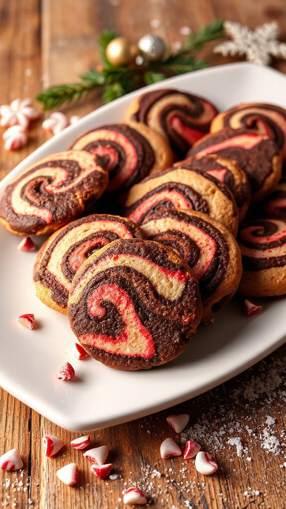 festive chocolate peppermint cookies