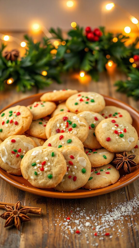festive christmas sprinkle cookies