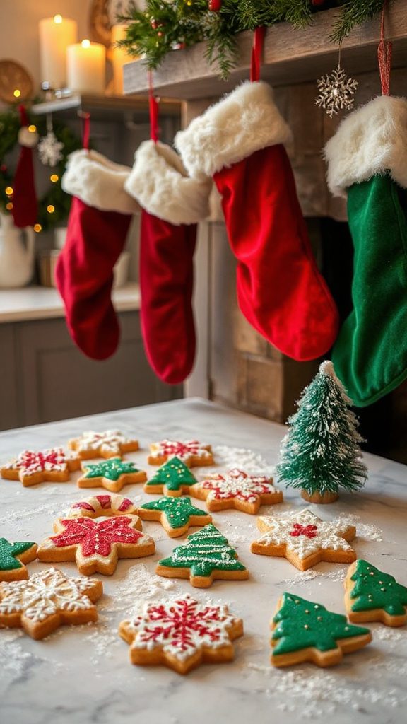 festive christmas stocking cookies