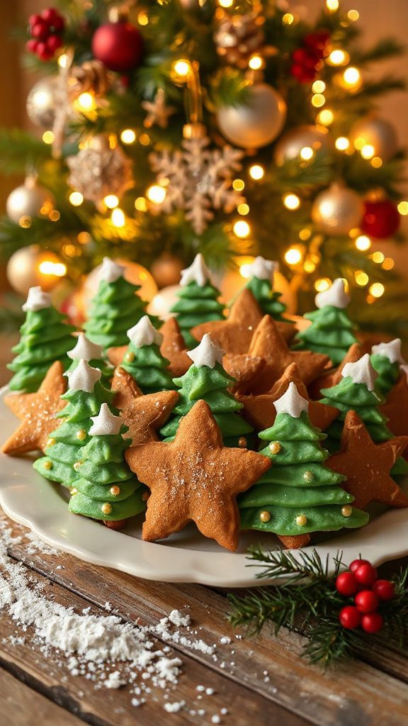 festive christmas tree cookies