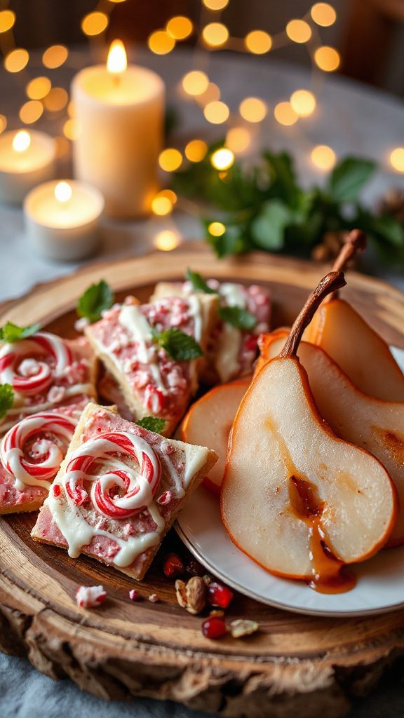festive cookies and poached pears festive cookies and poached pears