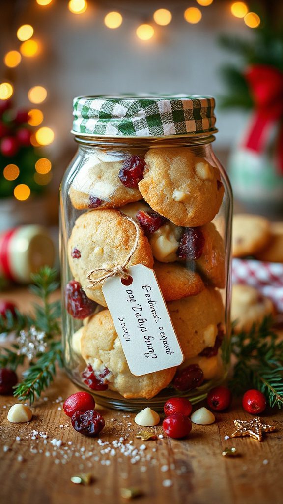 festive cranberry chocolate cookies