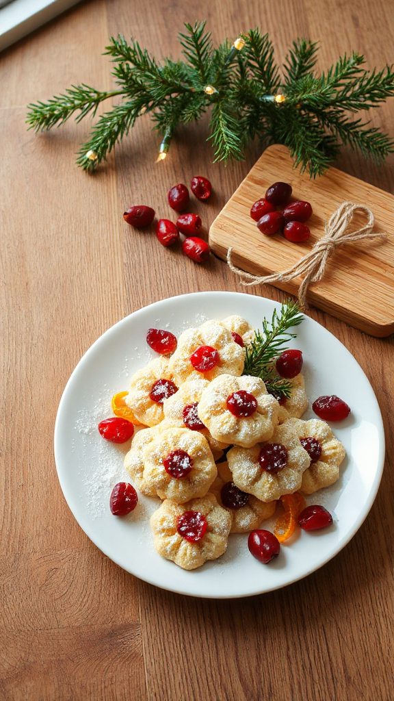 festive cranberry orange biscuits