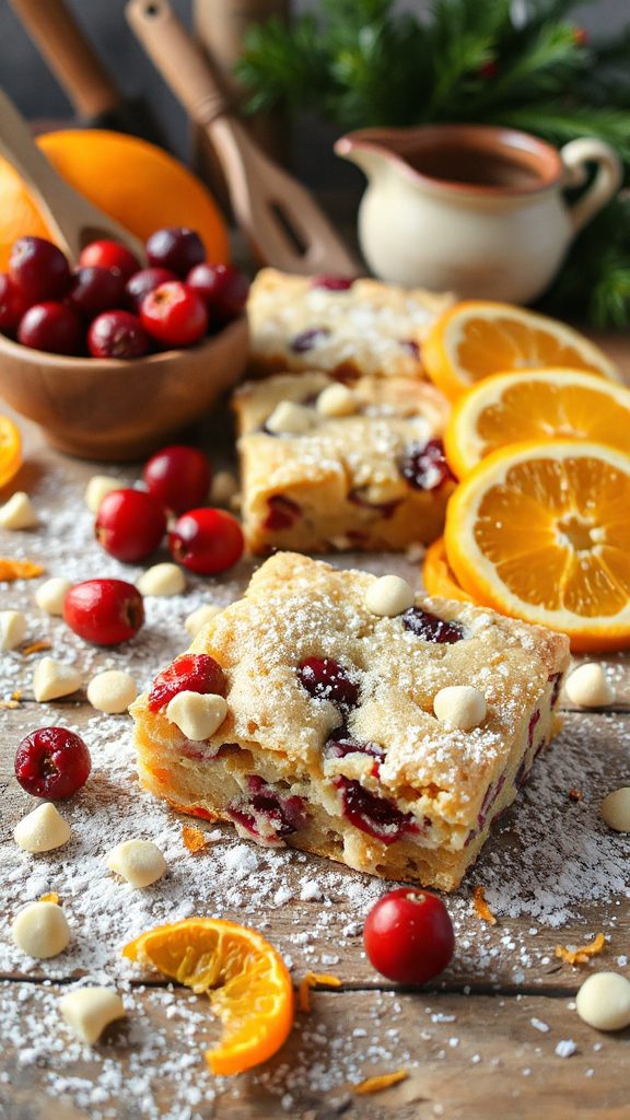festive cranberry orange cookie bars
