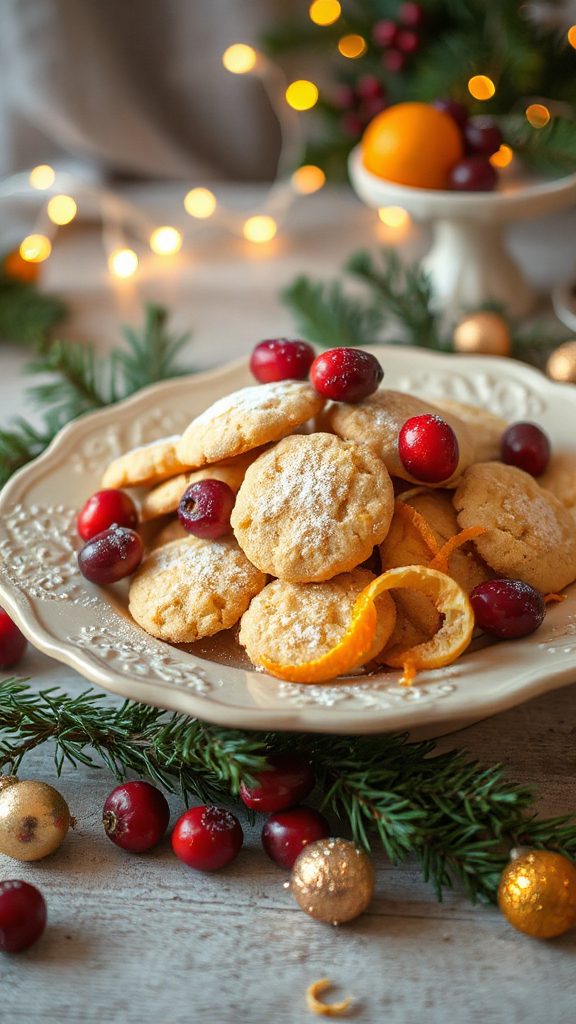 festive cranberry orange shortbread