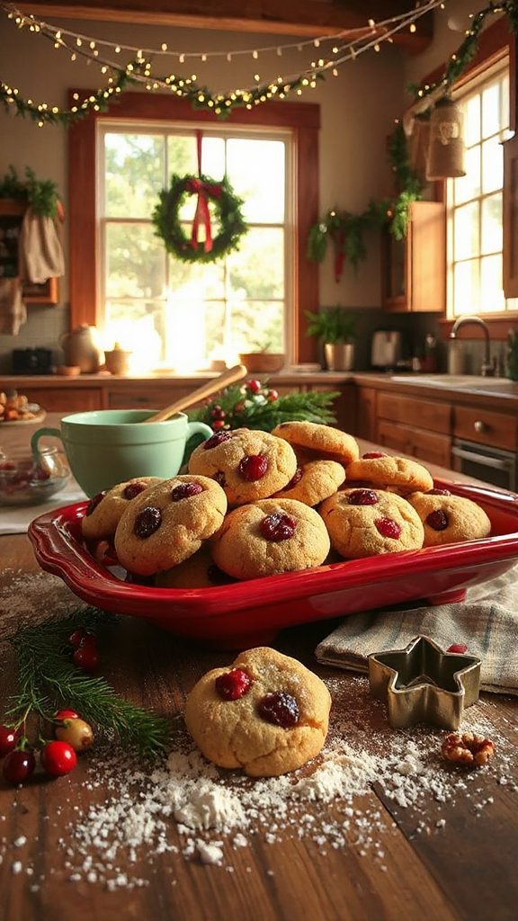 festive cranberry walnut cookies