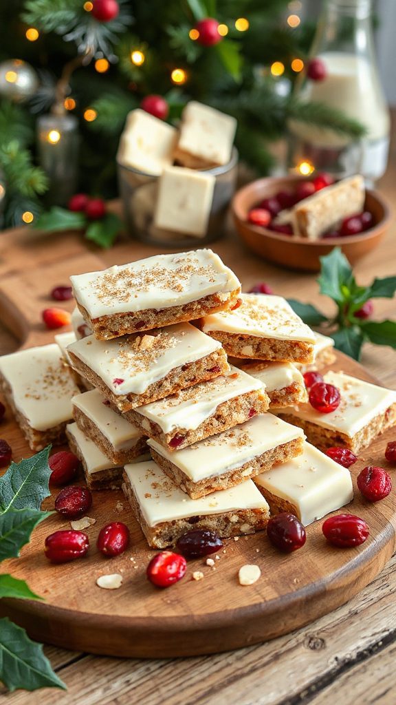 festive cranberry white chocolate bars