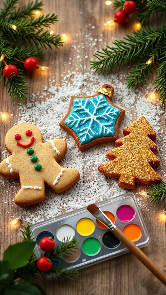 festive decorated holiday cookies