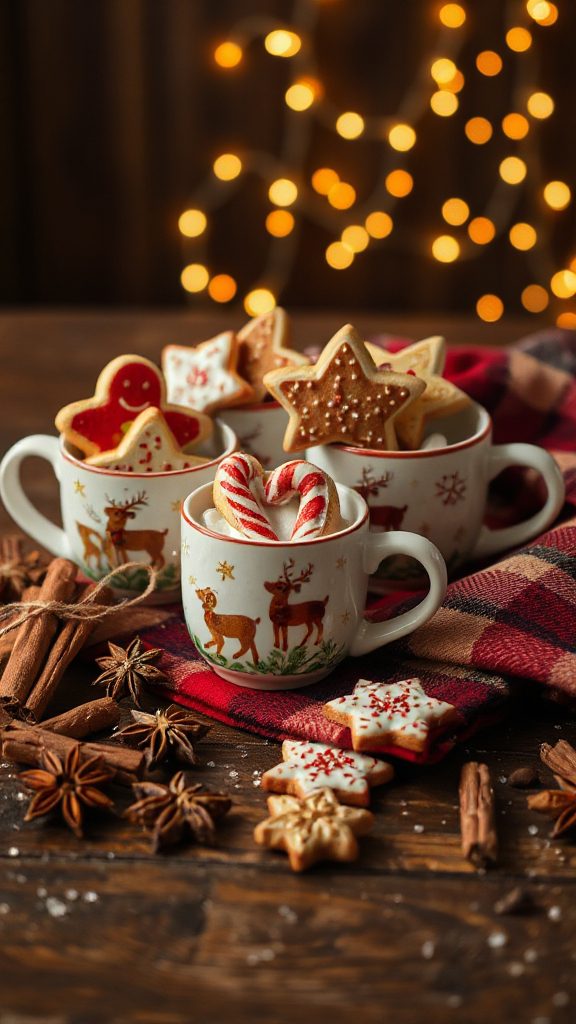 festive decorated mug cookies