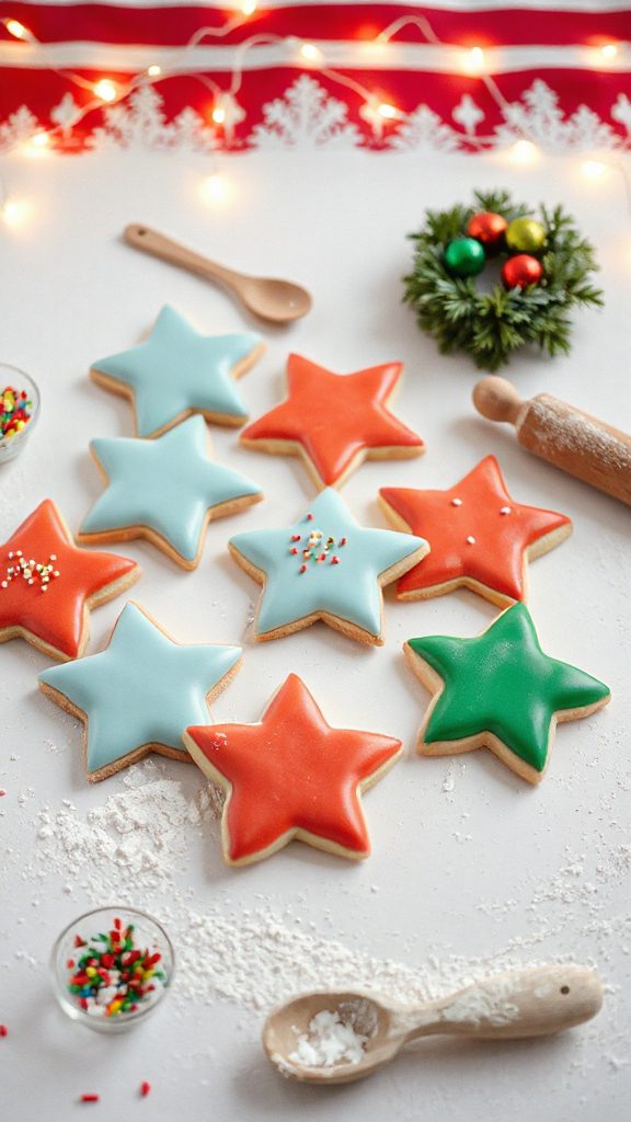 festive decorated star cookies festive decorated star cookies