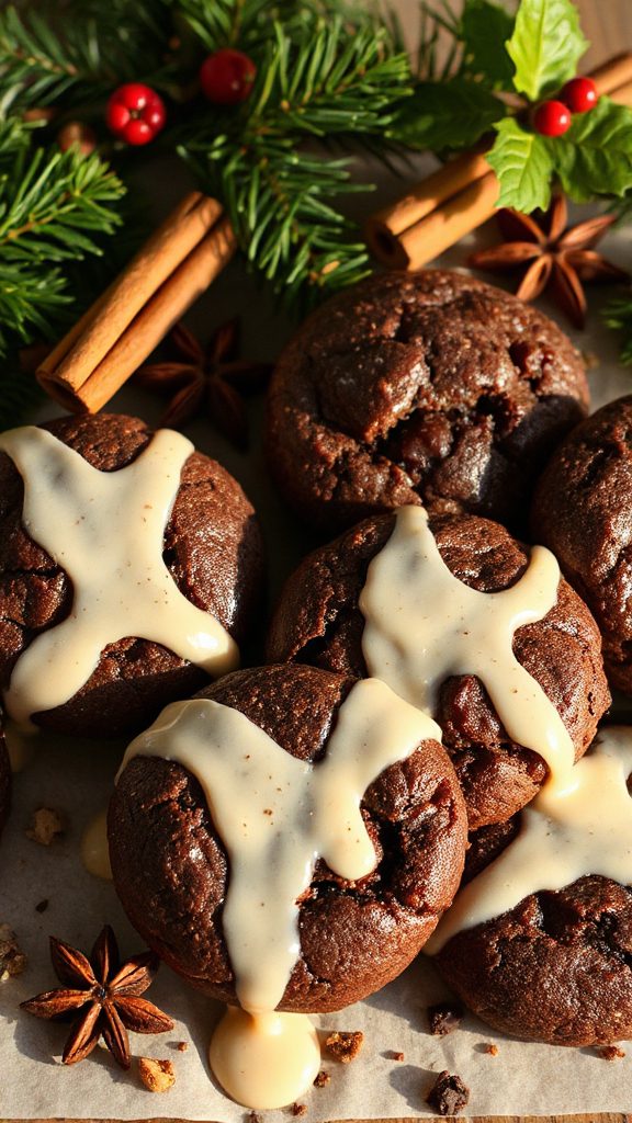 festive eggnog brownie cookies