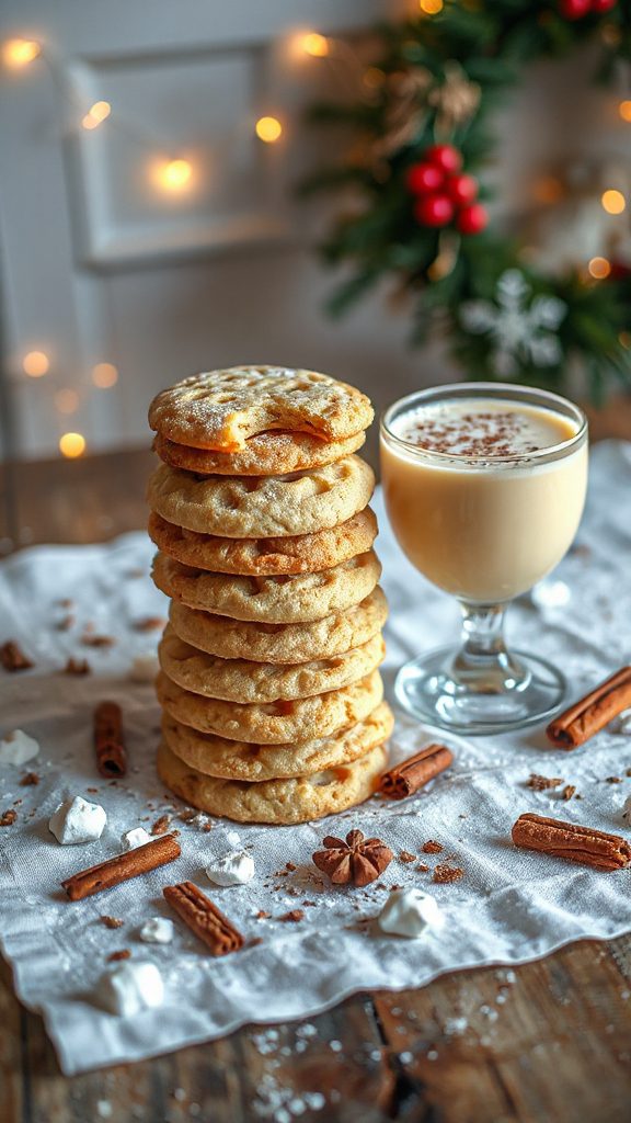 festive eggnog inspired cookies