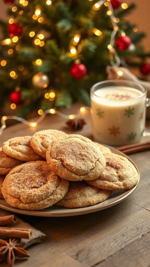festive eggnog snickerdoodle cookies