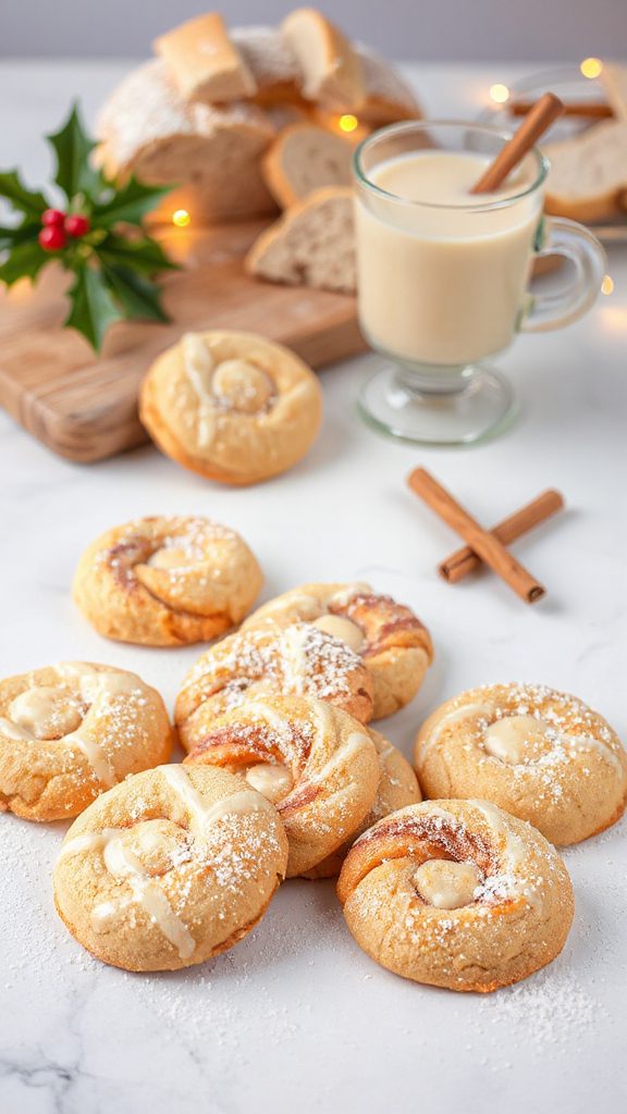 festive eggnog sourdough cookies