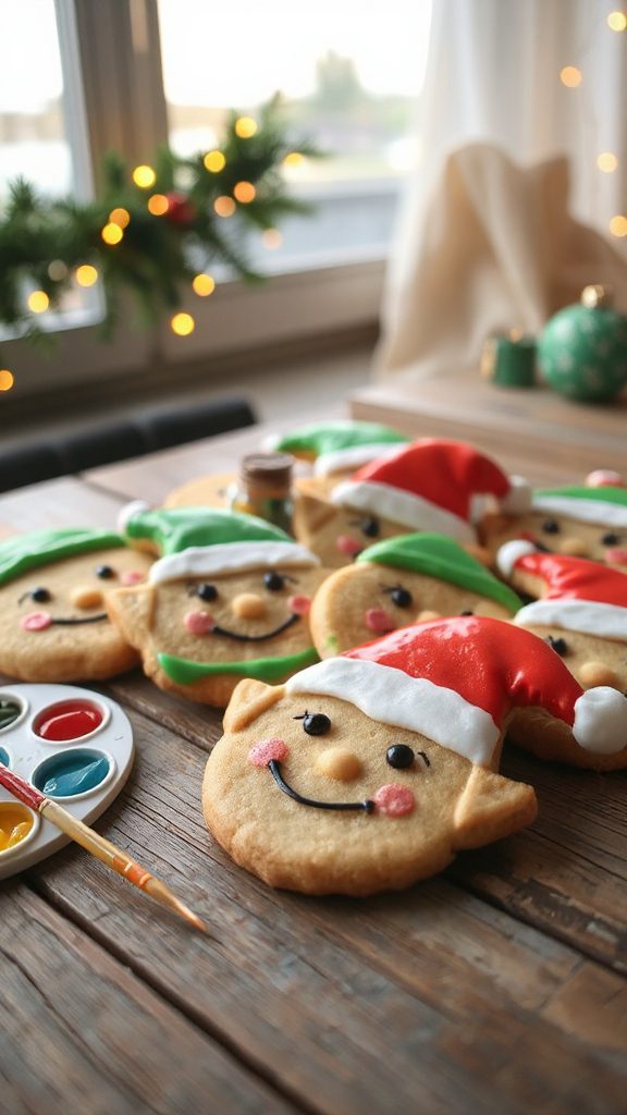 festive elf shaped holiday cookies
