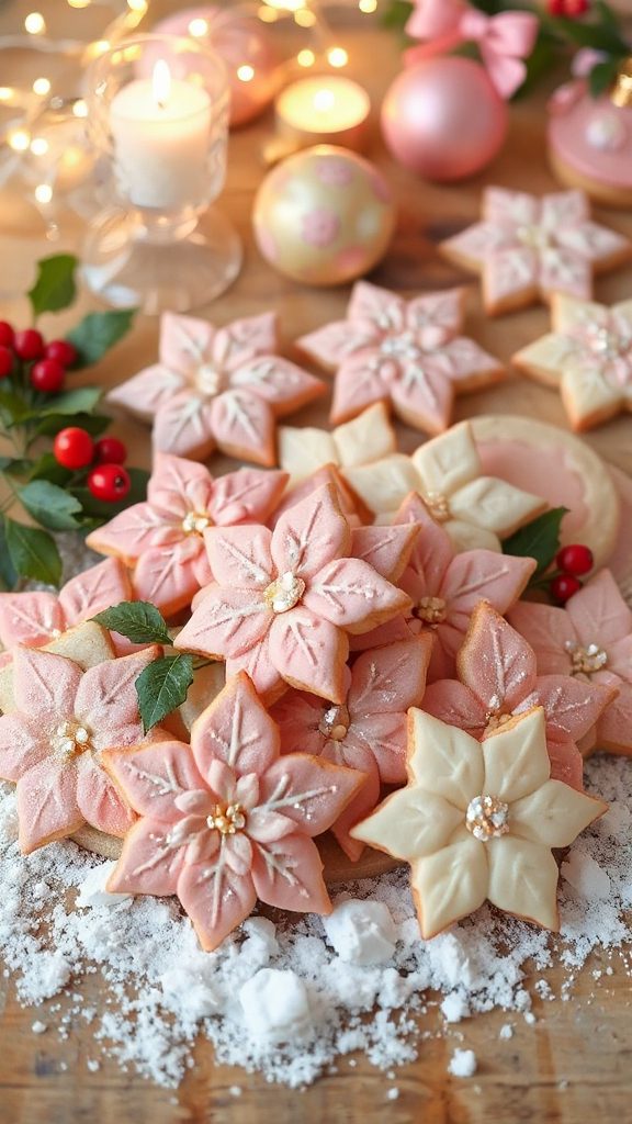 festive flower shaped cookies