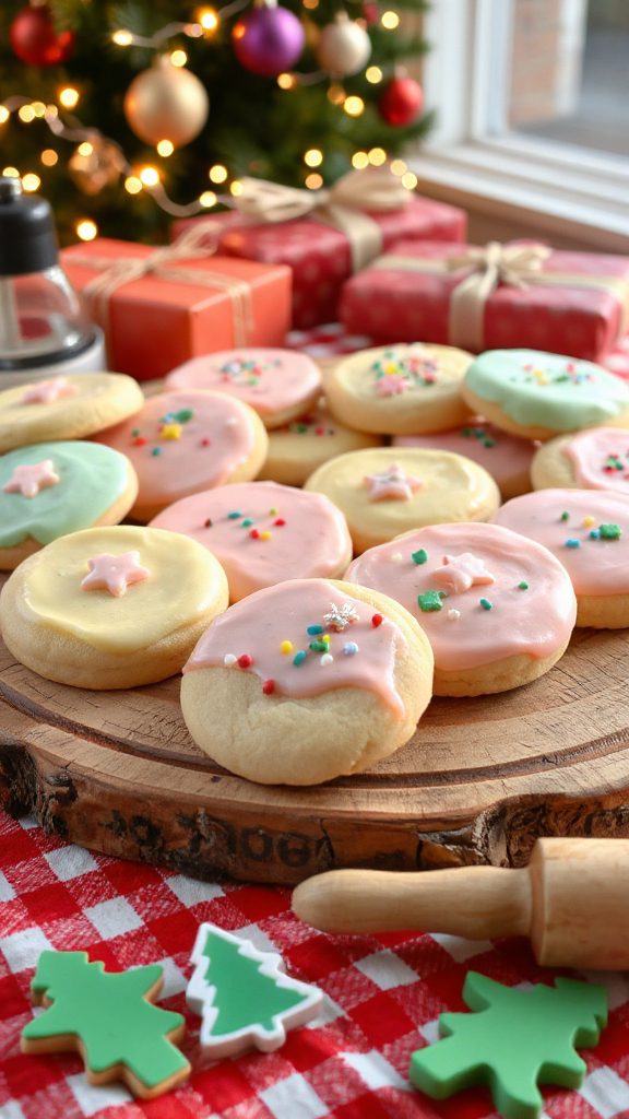 festive frosted sugar cookies