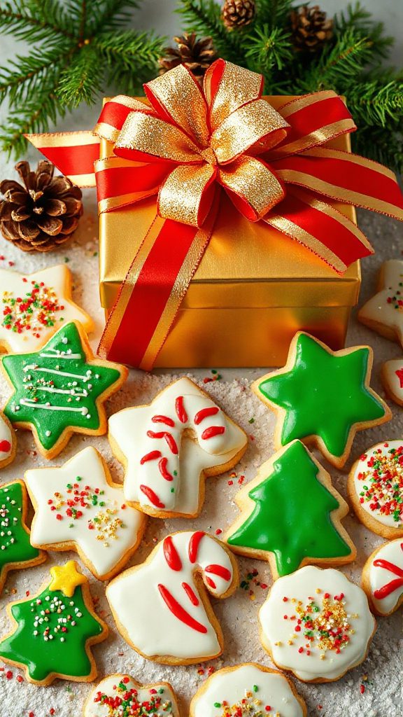 festive gift box cookies