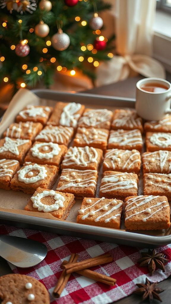festive gingerbread bar cookies