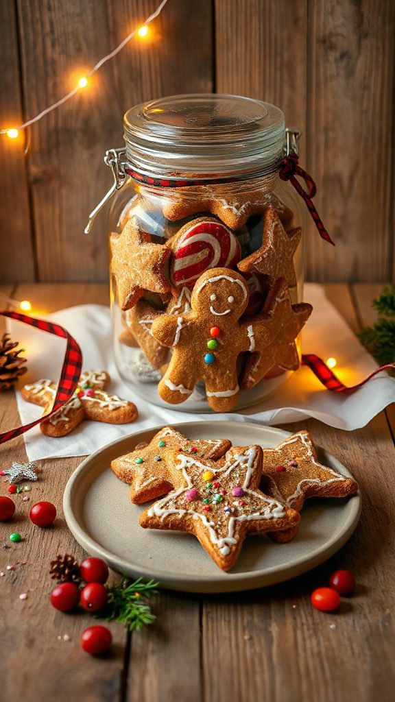 festive gingerbread cookie preparation