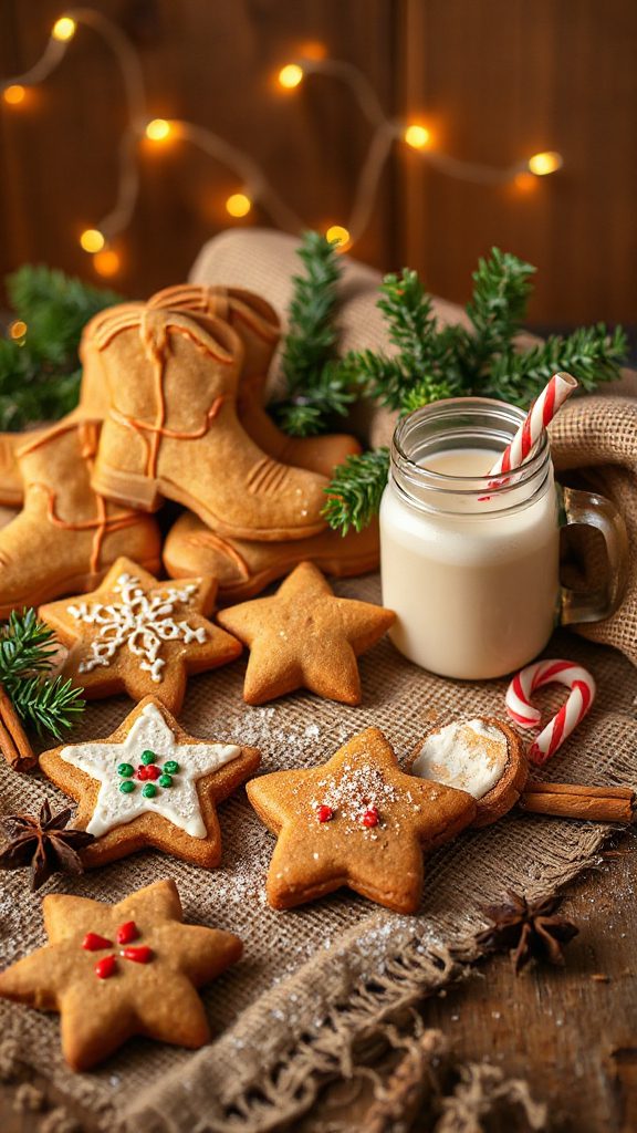 festive gingerbread cowboy cookies